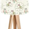 BPS Koncept Lampes De Chevet Enfant Lampe De Chevet Enfant Trépied Bois Clair Abat Jour Beige