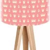 BPS Koncept Lampes De Chevet Enfant Lampe De Chevet Enfant Trépied Bois Clair Abat Jour Rose