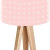 BPS Koncept Lampes De Chevet Enfant Lampe De Chevet Enfant Trépied Bois Clair Abat Jour Rose
