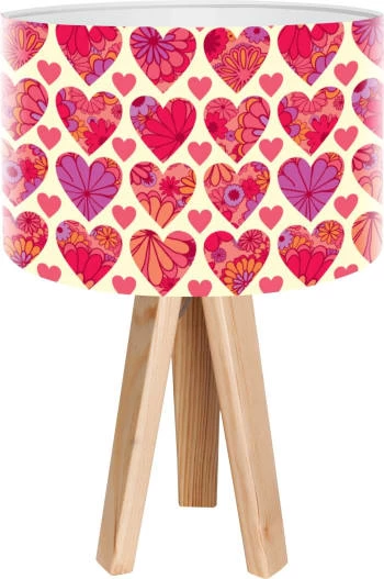 BPS Koncept Lampes De Chevet Enfant Lampe De Chevet Enfant Trépied Bois Clair Abat Jour Rouge 3 BPS Koncept Lampes De Chevet Enfant Lampe De Chevet Enfant Trépied Bois Clair Abat Jour Rouge – Image 3