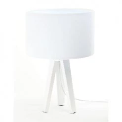 BPS Koncept Lampes De Chevet Enfant Lampe De Table Tissu Blanc 30x30x46cm -Luminaires enfant Soldes lampe de table tissu blanc 30x30x46cm 5