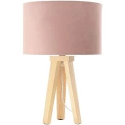 BPS Koncept Lampes De Chevet Enfant Lampe De Table Tissu Blanc 30x30x46cm -Luminaires enfant Soldes lampe de table tissu rose 30x30x46cm 22