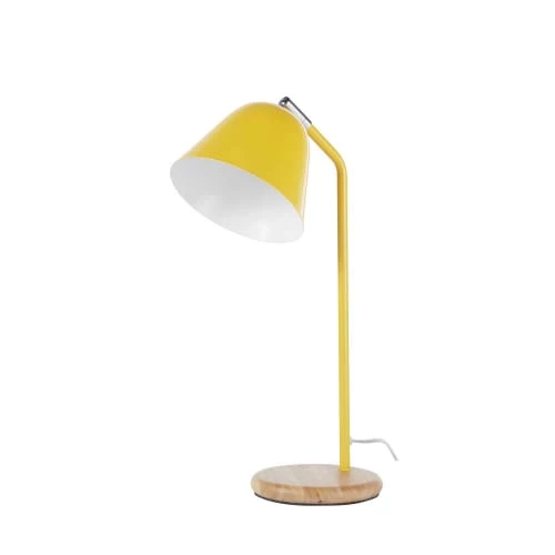 Maisons Du Monde Lampes De Chevet Enfant Lampe En Métal Jaune Et Hévéa 1 Maisons Du Monde Lampes De Chevet Enfant Lampe En Métal Jaune Et Hévéa