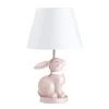 Maisons Du Monde Lampes De Chevet Enfant Lampe Lapin En Céramique Rose Abat-jour Blanc