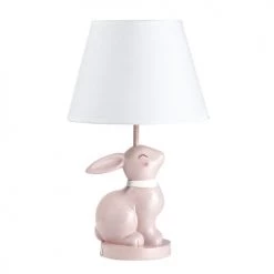 Luminaires enfant Soldes 15 Maisons Du Monde Lampes De Chevet Enfant Lampe Lapin En Céramique Rose Abat-jour Blanc