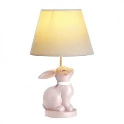 Luminaires enfant Soldes -Luminaires enfant Soldes lampe lapin en ceramique rose abat jour blanc 1000 9 38 182283 3