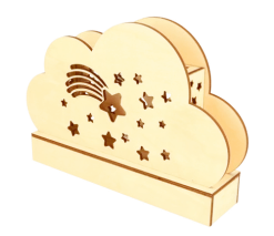 Artemio Lampes De Chevet Enfant Lampe Nuage En Bois à Décorer 25x13,7cm