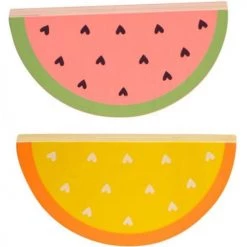 A Little Lovely Company Objets Déco Enfant Lot De 2 Décorations à Poser En Bois Pastèque