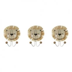 Decoratie Portemanteaux Et Patères Enfant Lot De 3 Patères Lion