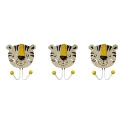Decoratie Portemanteaux Et Patères Enfant Lot De 3 Patères Lion -Luminaires enfant Soldes lot de 3 pateres tigre