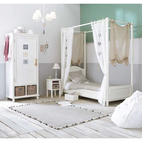 Maisons Du Monde Suspensions Enfant Lustre En Métal Blanc Effet Vieilli Et Pompon Cœur 5 Maisons Du Monde Suspensions Enfant Lustre En Métal Blanc Effet Vieilli Et Pompon Cœur – Image 5