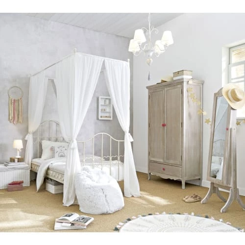Maisons Du Monde Suspensions Enfant Lustre En Métal Blanc Effet Vieilli Et Pompon Cœur 4 Maisons Du Monde Suspensions Enfant Lustre En Métal Blanc Effet Vieilli Et Pompon Cœur – Image 4