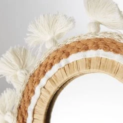 Luminaires enfant Soldes -Luminaires enfant Soldes miroir beige et terracotta a pompons d30 1000 2 12 225881 3