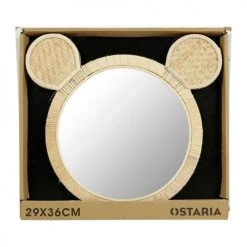 Decoratie Miroirs Enfant Miroir Rotin Souris -Luminaires enfant Soldes miroir rotin souris 3