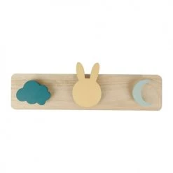 Decoratie Portemanteaux Et Patères Enfant Patère Bois Lapin Vert Doré