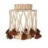 Maisons Du Monde Suspensions Enfant Petit Abat-jour Pour Suspension En Raphia Beige Et Pompons Rouge Brique D18