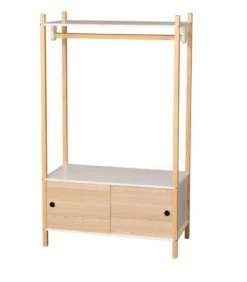 Wadiga Portemanteaux Et Patères Enfant Portant Vêtements En Bois + Placard Chambre Enfant