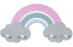 Kindsgut Portemanteaux Et Patères Enfant Porte-manteau Mural Forme Arc-en-ciel En Bois Multicolore -Luminaires enfant Soldes porte manteau mural forme arc en ciel en bois multicolore 3