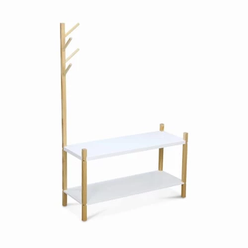 Alice's Garden Portemanteaux Et Patères Enfant Rangement à Chaussures Porte-manteau Pour Enfant En Pin Naturel Blanc 1 Alice's Garden Portemanteaux Et Patères Enfant Rangement à Chaussures Porte-manteau Pour Enfant En Pin Naturel Blanc