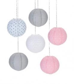 Wadiga Objets Déco Enfant Set De 6 Abat-jours Suspensions Lanternes Chambre Enfant En Papier