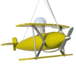 Tosel Suspensions Enfant Suspension Avion Bois Jaune
