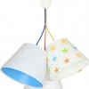 BPS Koncept Suspensions Enfant Suspension Enfant Abat-jour Blanc Et Bleu 50x50x30