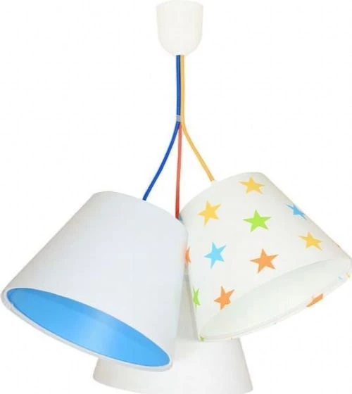 BPS Koncept Suspensions Enfant Suspension Enfant Abat-jour Blanc Et Bleu 50x50x30 1 BPS Koncept Suspensions Enfant Suspension Enfant Abat-jour Blanc Et Bleu 50x50x30