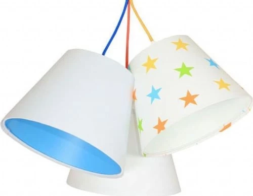 BPS Koncept Suspensions Enfant Suspension Enfant Abat-jour Blanc Et Bleu 50x50x30 2 BPS Koncept Suspensions Enfant Suspension Enfant Abat-jour Blanc Et Bleu 50x50x30 – Image 2