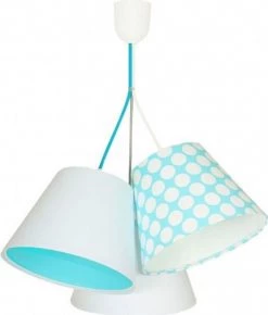 BPS Koncept Suspensions Enfant Suspension Enfant Abat-jour Blanc Et Bleu 50x50x30