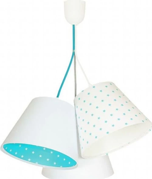 BPS Koncept Suspensions Enfant Suspension Enfant Abat-jour Blanc Et Bleu 50x50x30 1 BPS Koncept Suspensions Enfant Suspension Enfant Abat-jour Blanc Et Bleu 50x50x30