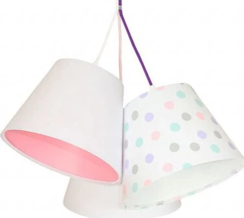 BPS Koncept Suspensions Enfant Suspension Enfant Abat-jour Blanc Et Rose 50x50x30 2 BPS Koncept Suspensions Enfant Suspension Enfant Abat-jour Blanc Et Rose 50x50x30 – Image 2