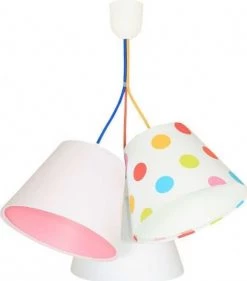 BPS Koncept Suspensions Enfant Suspension Enfant Abat-jour Blanc Et Rose 50x50x30