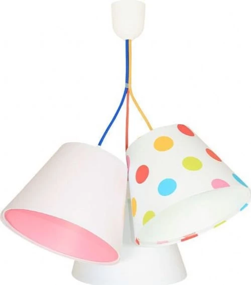 BPS Koncept Suspensions Enfant Suspension Enfant Abat-jour Blanc Et Rose 50x50x30 1 BPS Koncept Suspensions Enfant Suspension Enfant Abat-jour Blanc Et Rose 50x50x30