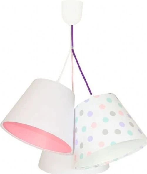 BPS Koncept Suspensions Enfant Suspension Enfant Abat-jour Blanc Et Rose 50x50x30 1 BPS Koncept Suspensions Enfant Suspension Enfant Abat-jour Blanc Et Rose 50x50x30