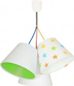 BPS Koncept Suspensions Enfant Suspension Enfant Abat-jour Blanc Et Vert 50x50x30