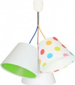 BPS Koncept Suspensions Enfant Suspension Enfant Abat-jour Blanc Et Vert 50x50x30