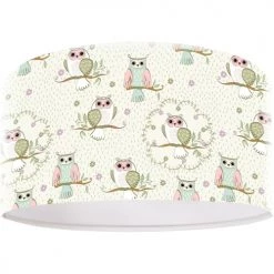 BPS Koncept Suspensions Enfant Suspension Enfant Abat-jour Tissu Beige Et Blanc ø 40 -Luminaires enfant Soldes suspension enfant abat jour tissu beige et blanc oe 40 1