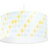 BPS Koncept Suspensions Enfant Suspension Enfant Abat-jour Tissu Bleu Et Blanc Et Jaune ø 30