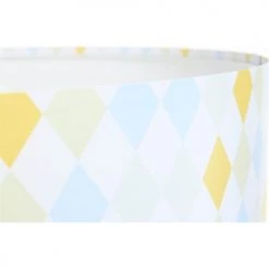 BPS Koncept Suspensions Enfant Suspension Enfant Abat-jour Tissu Bleu Et Blanc Et Jaune ø 40 -Luminaires enfant Soldes suspension enfant abat jour tissu bleu et blanc et jaune oe 40 2
