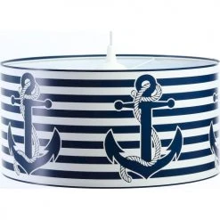 BPS Koncept Suspensions Enfant Suspension Enfant Abat-jour Tissu Bleu Et Blanc ø 30 -Luminaires enfant Soldes suspension enfant abat jour tissu bleu et blanc oe 30 8