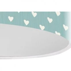 BPS Koncept Suspensions Enfant Suspension Enfant Abat-jour Tissu Bleu Et Blanc ø 50 -Luminaires enfant Soldes suspension enfant abat jour tissu bleu et blanc oe 50 13