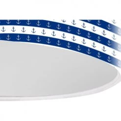 BPS Koncept Suspensions Enfant Suspension Enfant Abat-jour Tissu Bleu Et Blanc ø 50 -Luminaires enfant Soldes suspension enfant abat jour tissu bleu et blanc oe 50 3