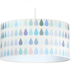 BPS Koncept Suspensions Enfant Suspension Enfant Abat-jour Tissu Multicolore Et Blanc ø 30