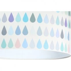 BPS Koncept Suspensions Enfant Suspension Enfant Abat-jour Tissu Multicolore Et Blanc ø 30 -Luminaires enfant Soldes suspension enfant abat jour tissu multicolore et blanc oe 30 23