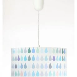 BPS Koncept Suspensions Enfant Suspension Enfant Abat-jour Tissu Multicolore Et Blanc ø 30 -Luminaires enfant Soldes suspension enfant abat jour tissu multicolore et blanc oe 30 24