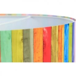 BPS Koncept Suspensions Enfant Suspension Enfant Abat-jour Tissu Multicolore Et Blanc ø 40 -Luminaires enfant Soldes suspension enfant abat jour tissu multicolore et blanc oe 40 23