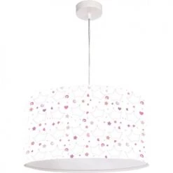 BPS Koncept Suspensions Enfant Suspension Enfant Abat-jour Tissu Multicolore Et Blanc ø 40 -Luminaires enfant Soldes suspension enfant abat jour tissu multicolore et blanc oe 40 32