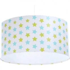 BPS Koncept Suspensions Enfant Suspension Enfant Abat-jour Tissu Multicolore Et Blanc ø 40