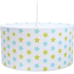 BPS Koncept Suspensions Enfant Suspension Enfant Abat-jour Tissu Multicolore Et Blanc ø 40 -Luminaires enfant Soldes suspension enfant abat jour tissu multicolore et blanc oe 40 57