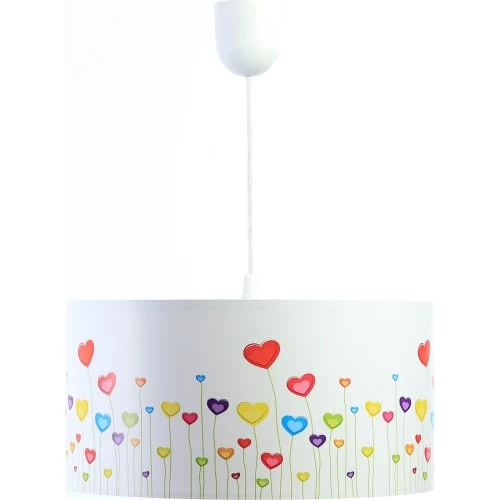 BPS Koncept Suspensions Enfant Suspension Enfant Abat-jour Tissu Multicolore Et Blanc ø 40 5 BPS Koncept Suspensions Enfant Suspension Enfant Abat-jour Tissu Multicolore Et Blanc ø 40 – Image 5